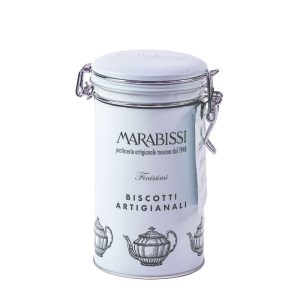 Cantucci Dark Chocolate and Salt Cookies in Blue Tin