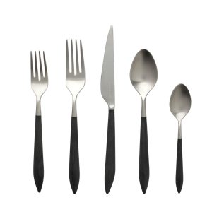 Ares Argento & Black Five-Piece Place Setting