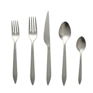 Ares Argento & Light Gray Five-Piece Place Setting