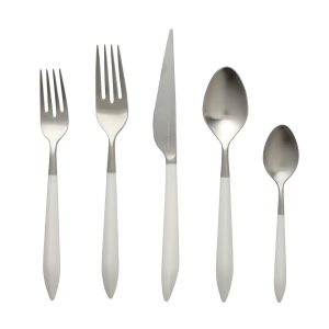 Ares Argento & White Five-Piece Place Setting