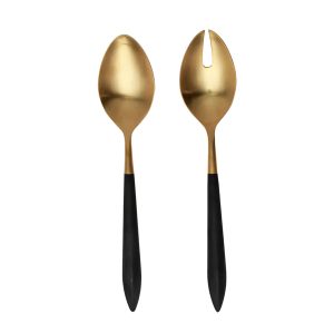 Ares Oro & Black Salad Serving Set
