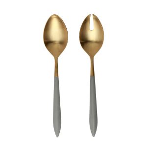 Ares Oro & Light Gray Salad Serving Set
