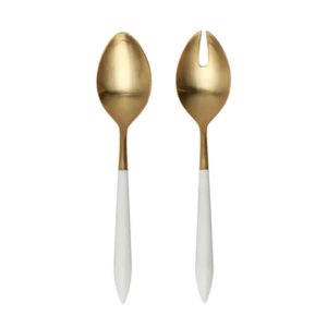 Ares Oro & White Salad Serving Set