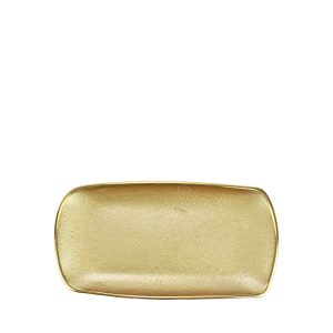 Metallic Glass Gold Rectangular Tray