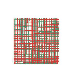Papersoft Plaid Green & Red Dinner Napkins