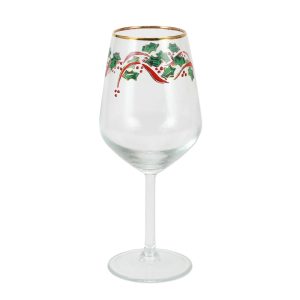 Holly Wine Glass