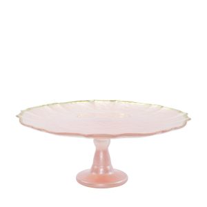 Baroque Glass Pink Cake Stand