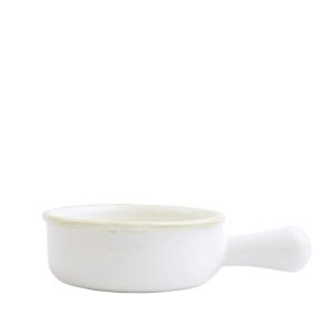 Italian Bakers White Small Round Baker with Large Handle